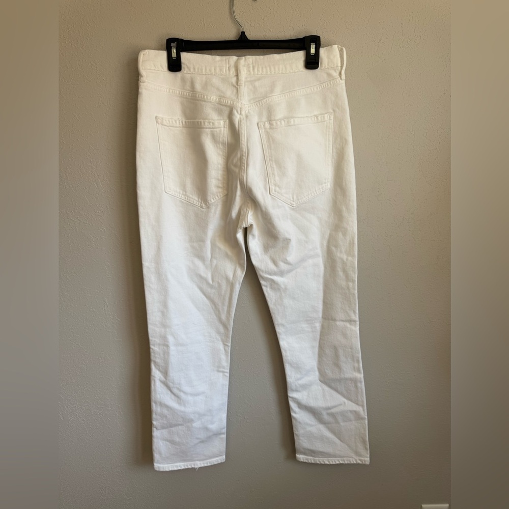 Agolde White Denim High Rise Riley Crop Straight Leg Jeans Womens 29 Casual - Picture 5 of 8
